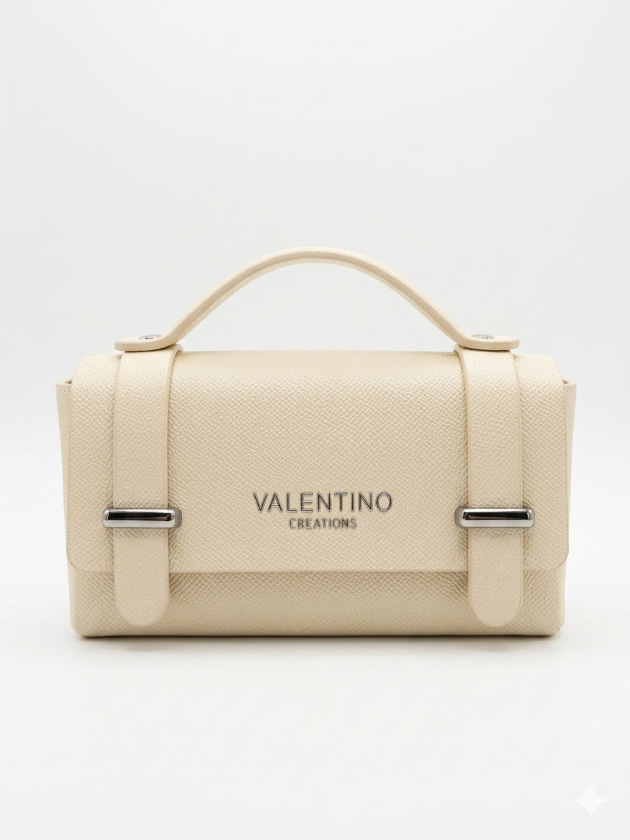 Borsa a Mano Valentino Creations – Beige Saffiano