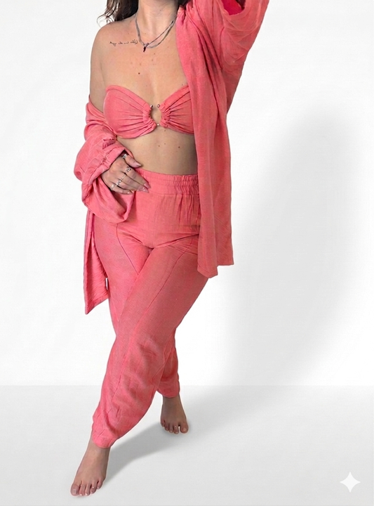 Coordinato Sun – Top, Pantaloni e Camicia