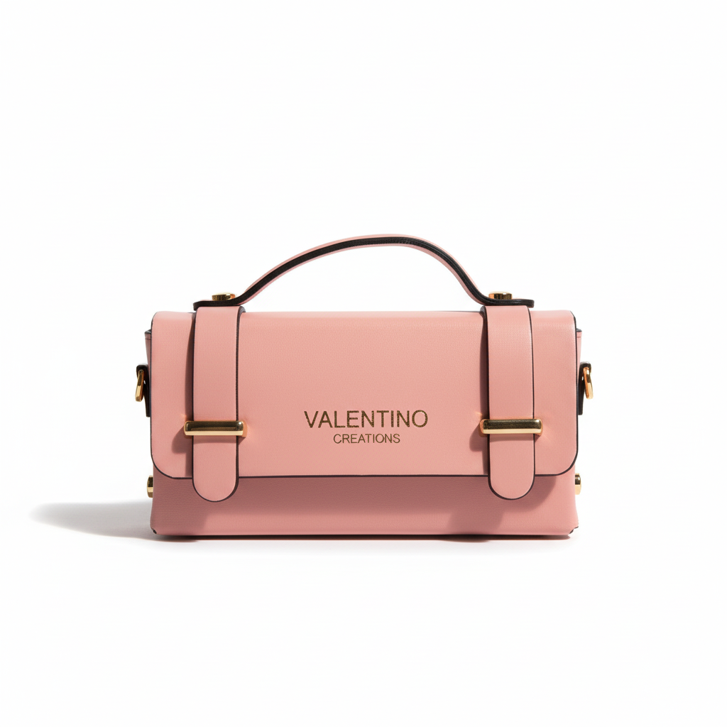 Borsa Valentino Creations rosa su sfondo bianco