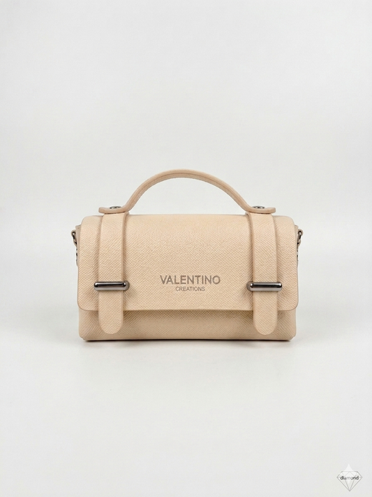 Borsa a Mano Valentino Creations – Beige Saffiano