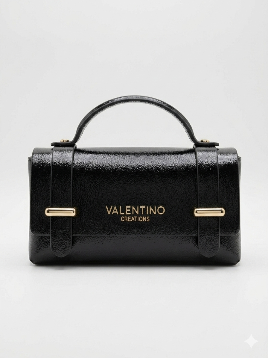 Borsa a Mano Valentino Creations – Nera Laminata