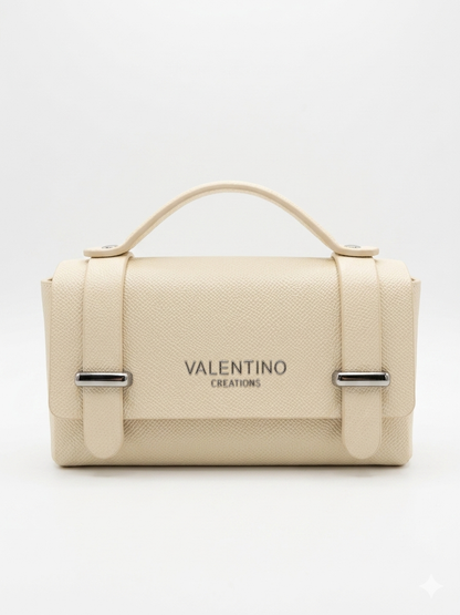 Borsa a Mano Valentino Creations – Beige Saffiano