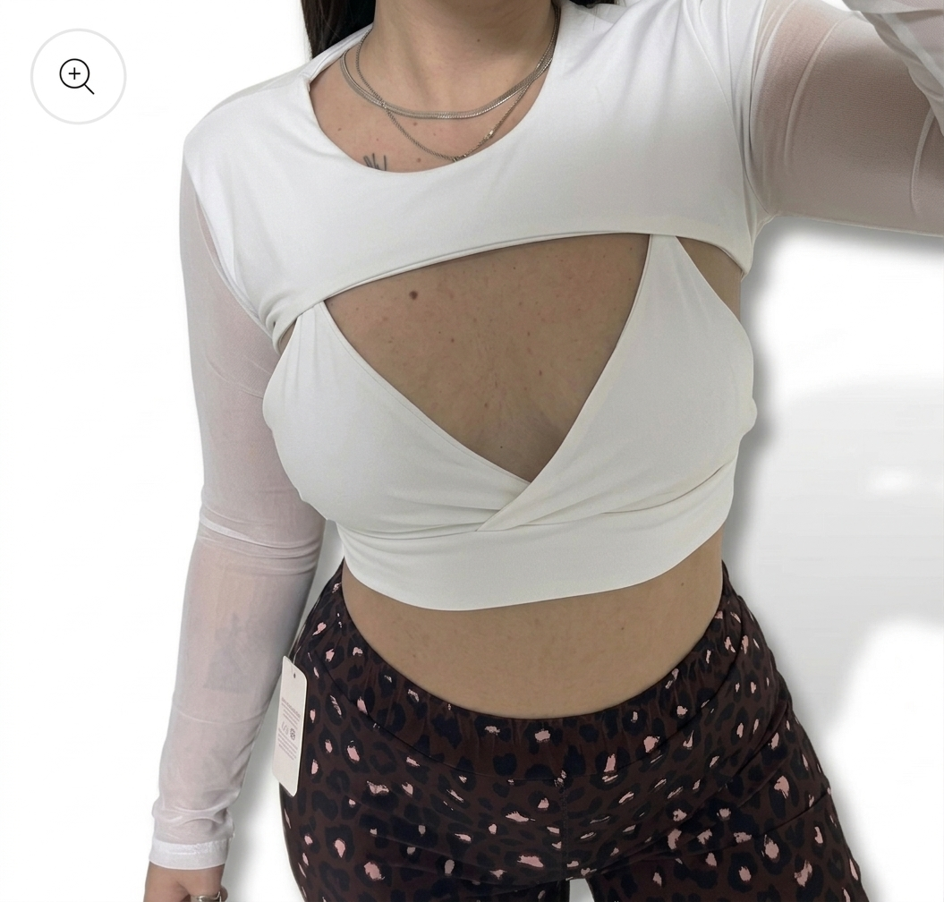 Crop Top Petalo Manica a guanto