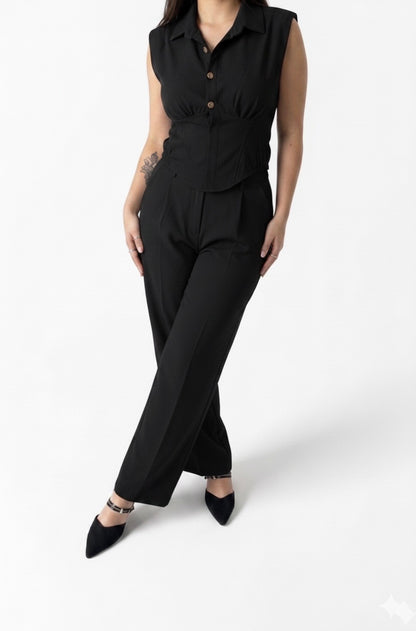 Completo Due Pezzi – Top Corsetto e Pantalone Wide Leg