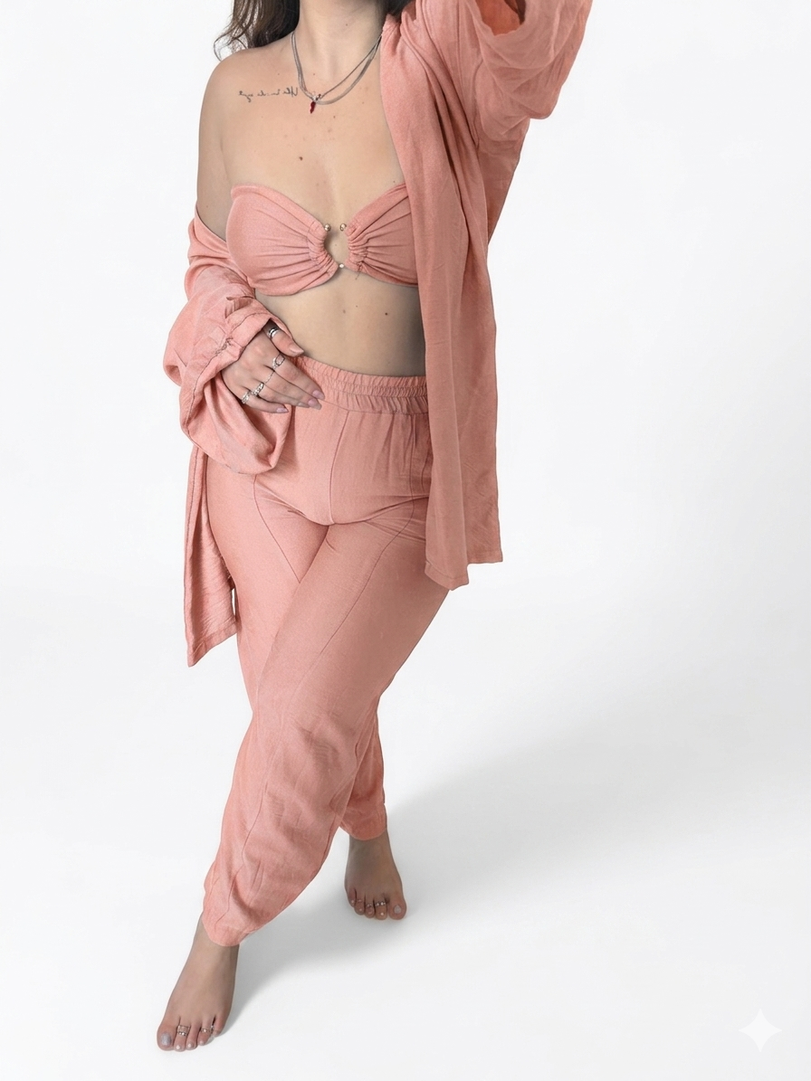 Coordinato Sun – Top, Pantaloni e Camicia