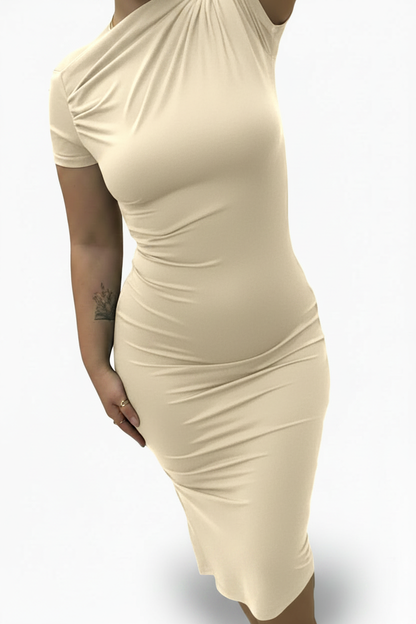 Vestito Midi Nero Manica Corta